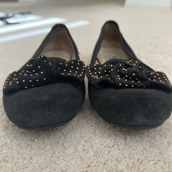 Black Suede UGG Flats - Picture 2 of 7
